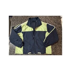 Argee Kids Navy Blue Lime Green Colorblock Windbreaker Full Zip Jacket Size MP
